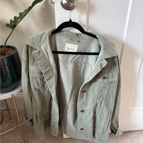 Thread & Supply Light Green Corduroy Jacket - Picture 3 of 3